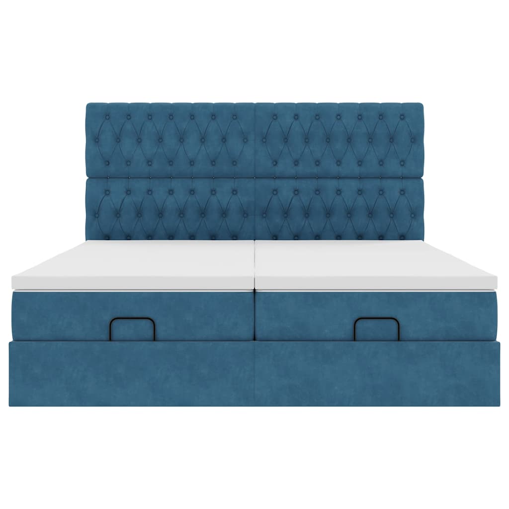 Ottoman bed met matrassen en LED's 180x200cm fluweel