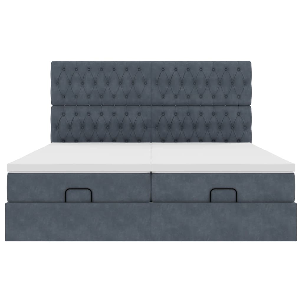 Ottoman bed met matrassen en LED's 200x200cm fluweel