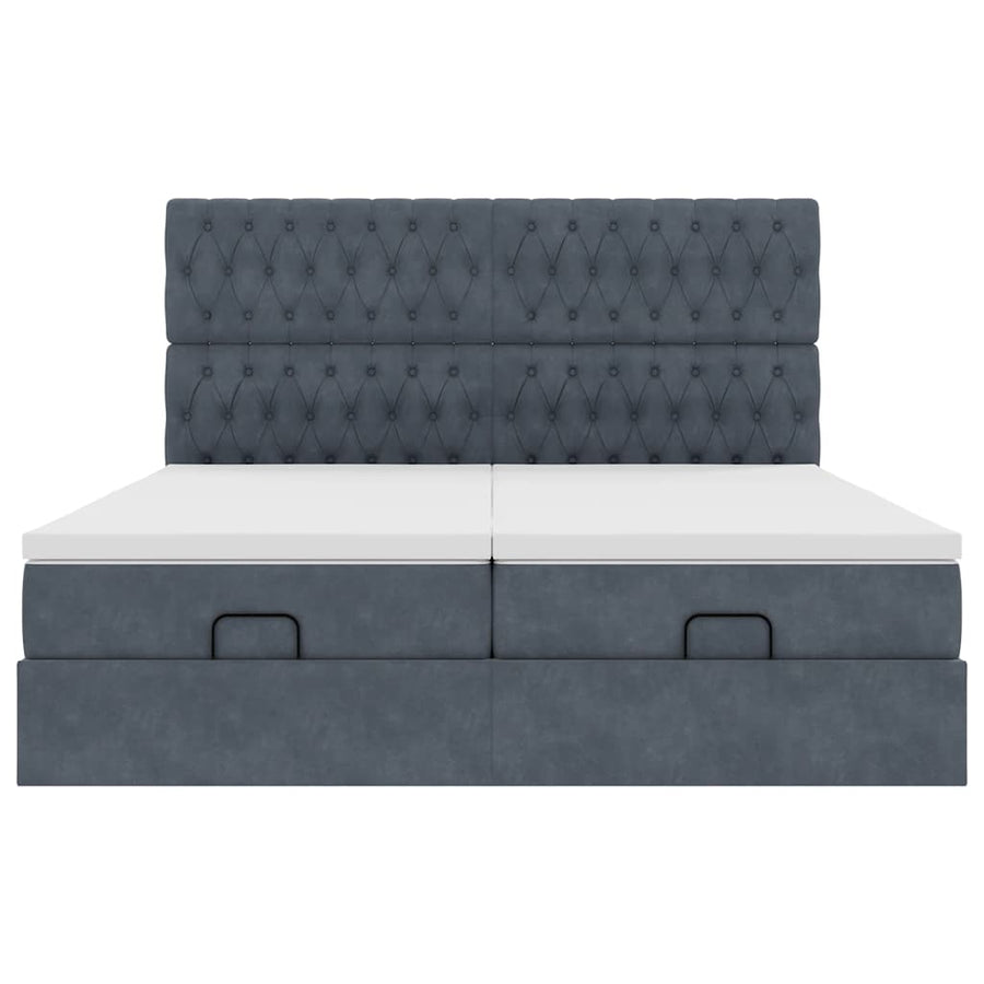 Ottoman bed met matrassen en LED's 200x200cm fluweel