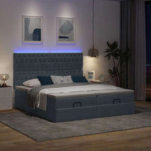 Ottoman bed met matrassen en LED's 200x200cm fluweel