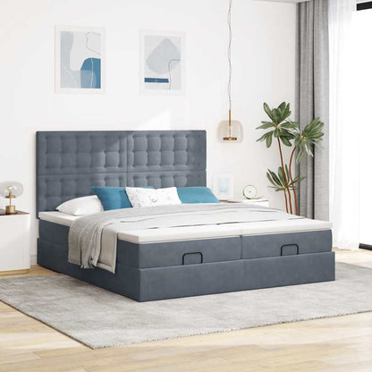 Ottoman bed met matrassen en LED's 160x200cm fluweel
