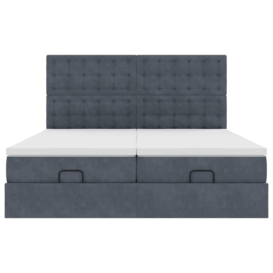 Ottoman bed met matrassen en LED's 160x200cm fluweel