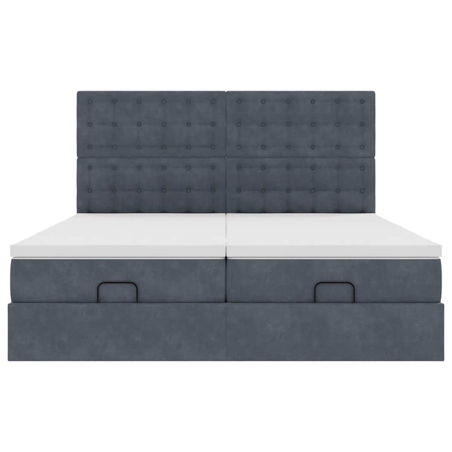 Ottoman bed met matrassen en LED's 180x200cm fluweel