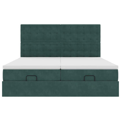 Ottoman bed met matrassen en LED's 180x200cm fluweel