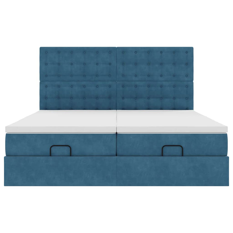 Ottoman bed met matrassen en LED's 180x200cm fluweel