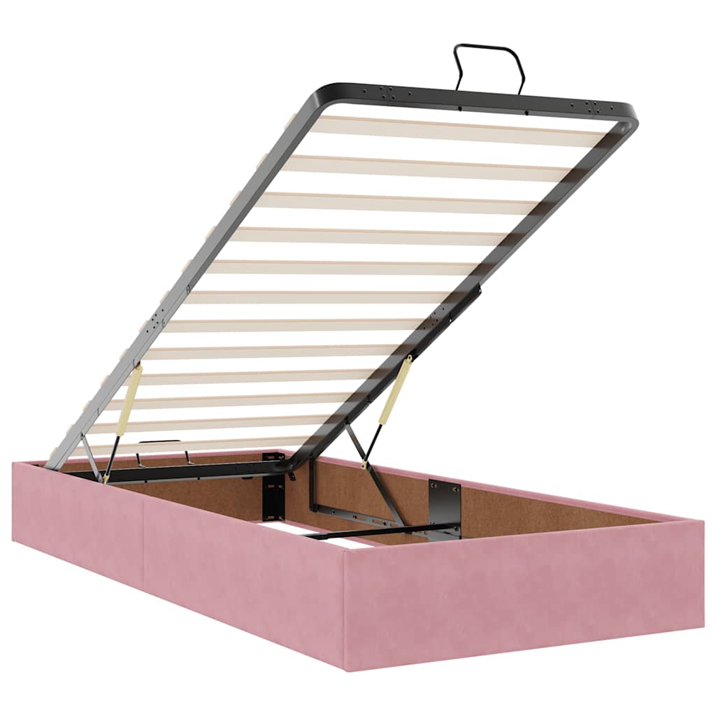 Ottoman bed met matrassen en LED's 180x200cm fluweel roze