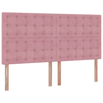 Ottoman bed met matrassen en LED's 180x200cm fluweel roze