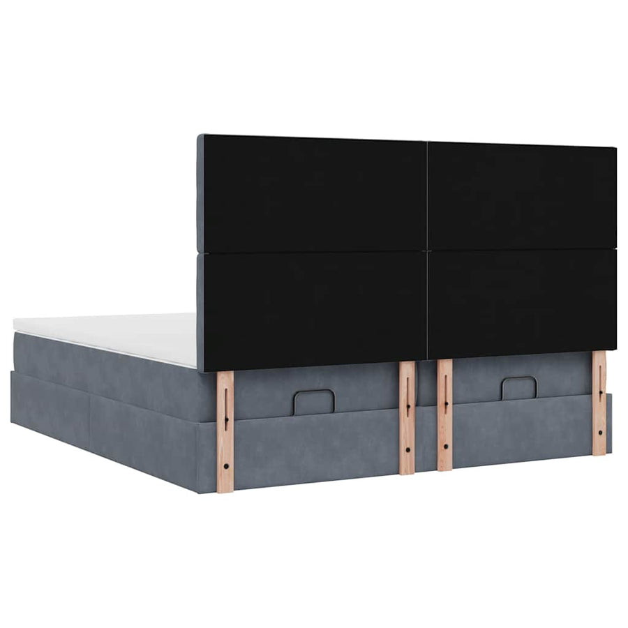 Ottoman bed met matrassen en LED's 200x200cm fluweel