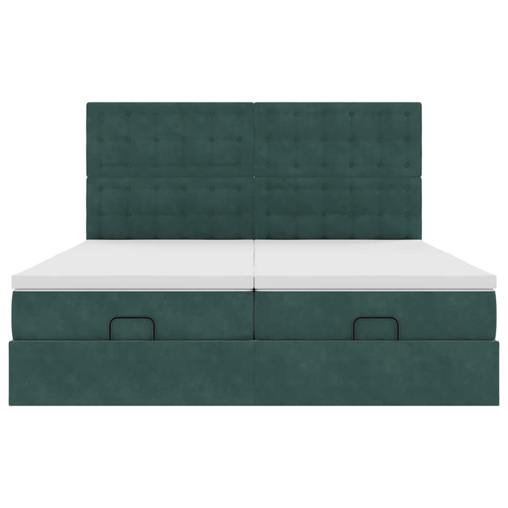 Ottoman bed met matrassen en LED's 200x200cm fluweel