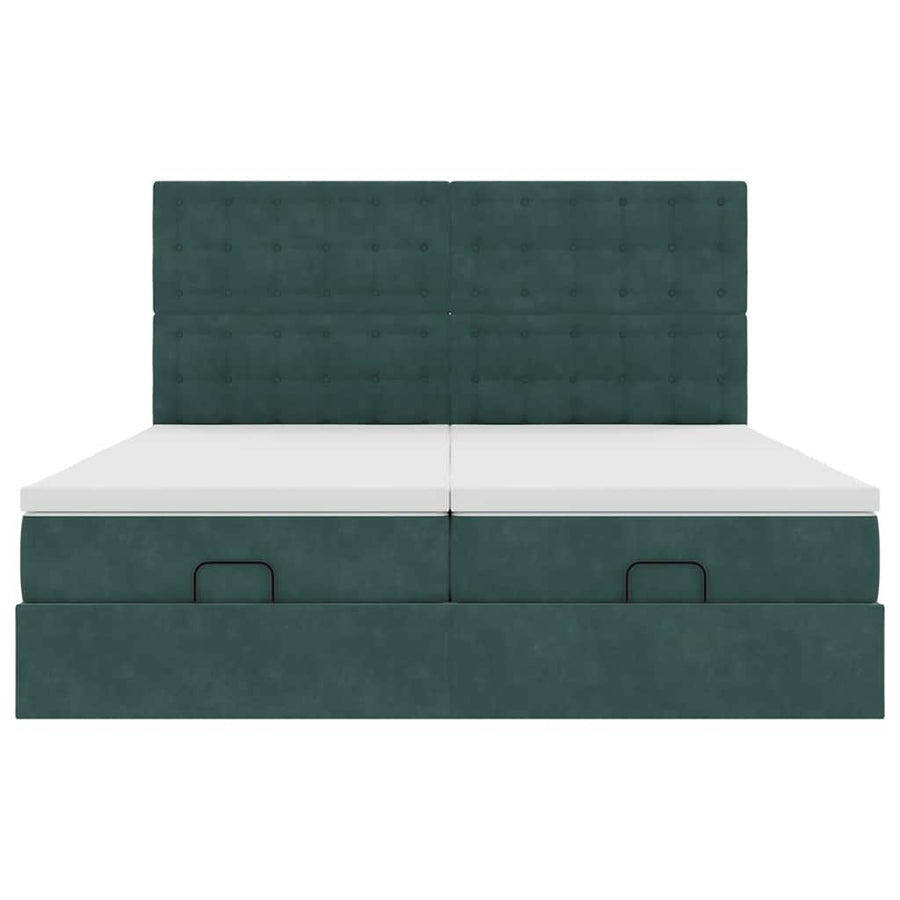 Ottoman bed met matrassen en LED's 200x200cm fluweel