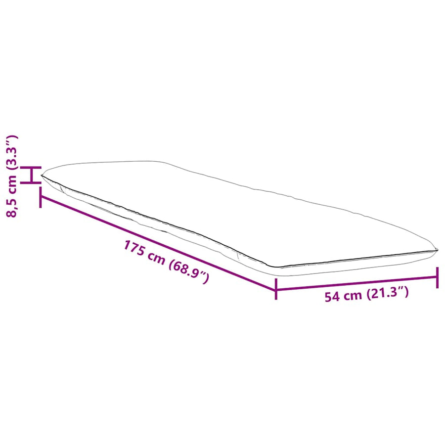 Ligstoel Inklapbaar 175X54X8,5 Cm Oxford Stof Grijs