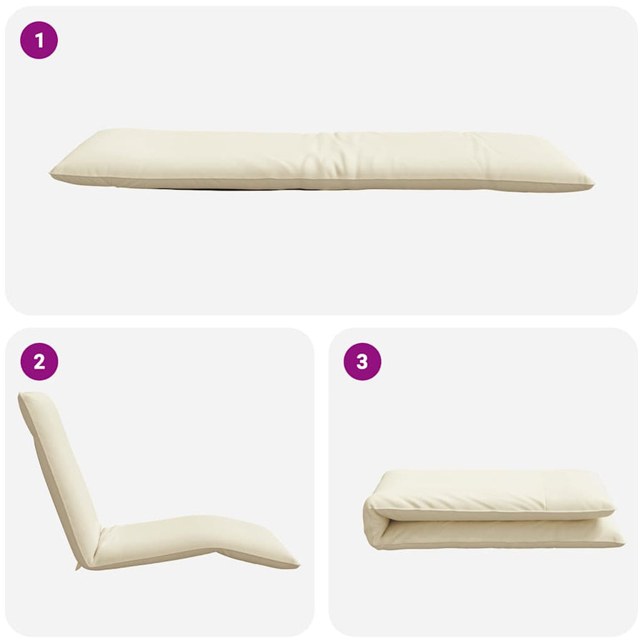 Ligstoel Inklapbaar 175X54X8,5 Cm Oxford Stof Crème