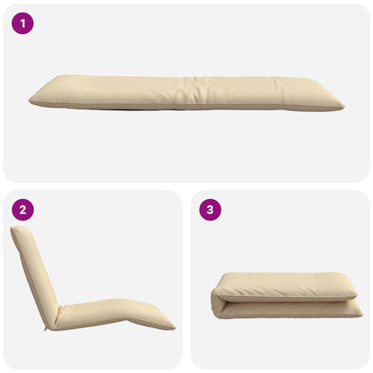 Ligstoel Inklapbaar 175X54X8,5 Cm Oxford Stof Beige