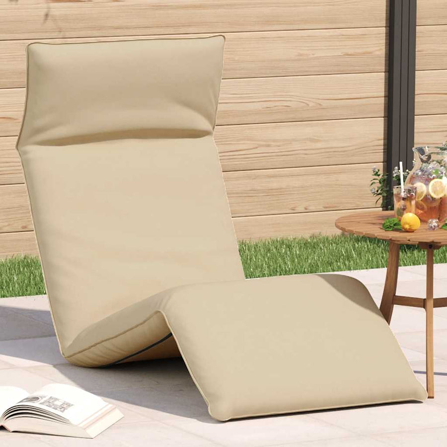 Ligstoel Inklapbaar 175X54X8,5 Cm Oxford Stof Beige