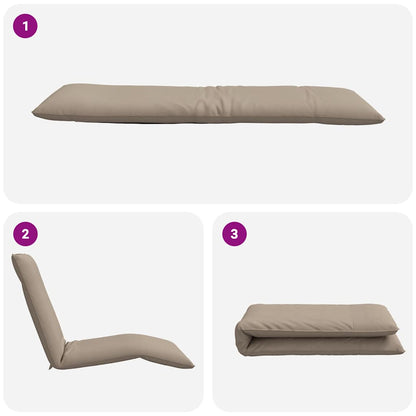 Ligstoel Inklapbaar 175X54X8,5 Cm Oxford Stof Taupe