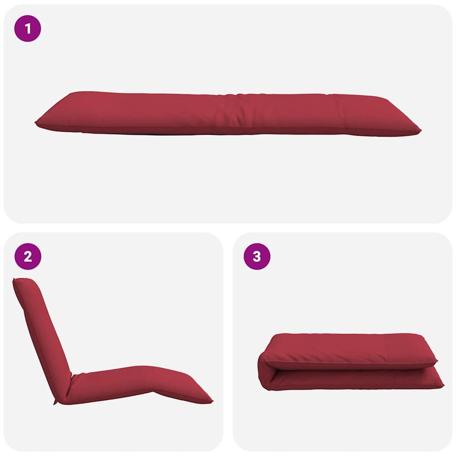 Ligstoel Inklapbaar 175X54X8,5 Cm Oxford Stof Wijnrood
