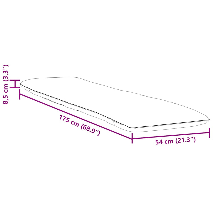 Ligstoel Inklapbaar 175X54X8,5 Cm Oxford Stof Wijnrood