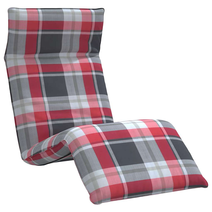 Opvouwbare ligstoel Rood Geruit Patroon 175x54x8,5 cm Oxford Stof