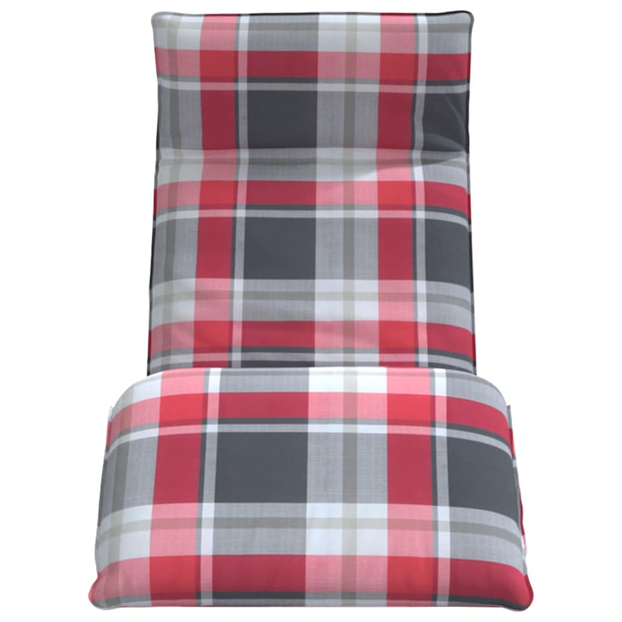 Opvouwbare ligstoel Rood Geruit Patroon 175x54x8,5 cm Oxford Stof