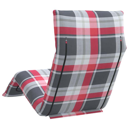 Opvouwbare ligstoel Rood Geruit Patroon 175x54x8,5 cm Oxford Stof