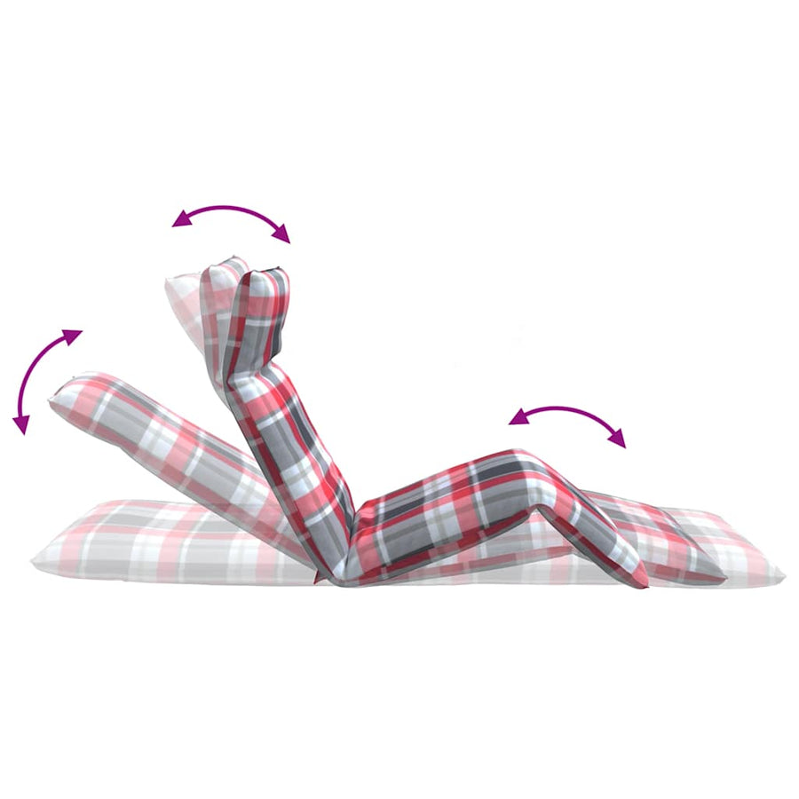 Opvouwbare ligstoel Rood Geruit Patroon 175x54x8,5 cm Oxford Stof