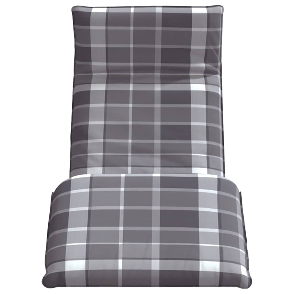 Opvouwbare ligstoel Grijs Geruit Patroon 175x54x8,5 cm Oxford Stof