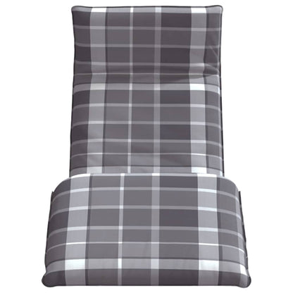 Opvouwbare ligstoel Grijs Geruit Patroon 175x54x8,5 cm Oxford Stof