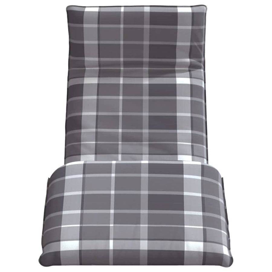 Opvouwbare ligstoel Grijs Geruit Patroon 175x54x8,5 cm Oxford Stof