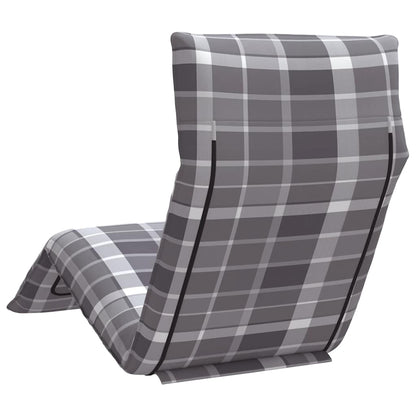 Opvouwbare ligstoel Grijs Geruit Patroon 175x54x8,5 cm Oxford Stof
