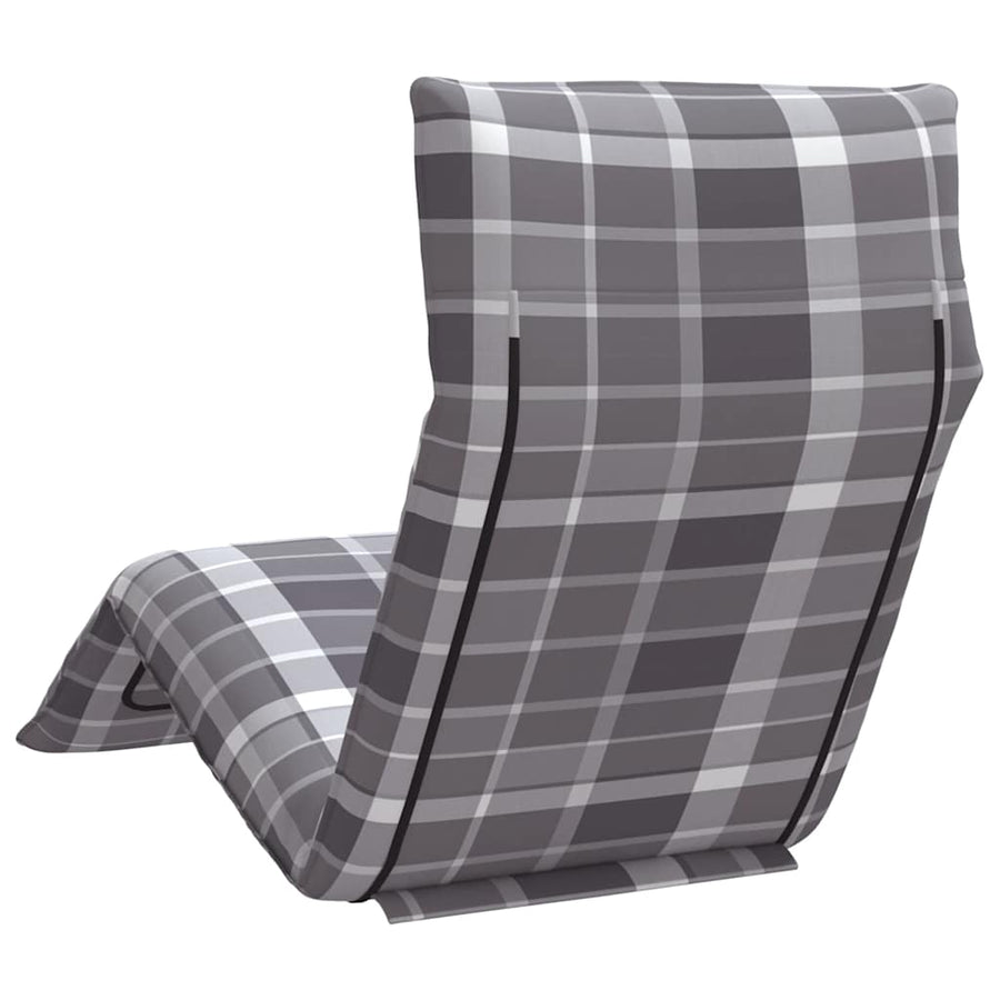 Opvouwbare ligstoel Grijs Geruit Patroon 175x54x8,5 cm Oxford Stof