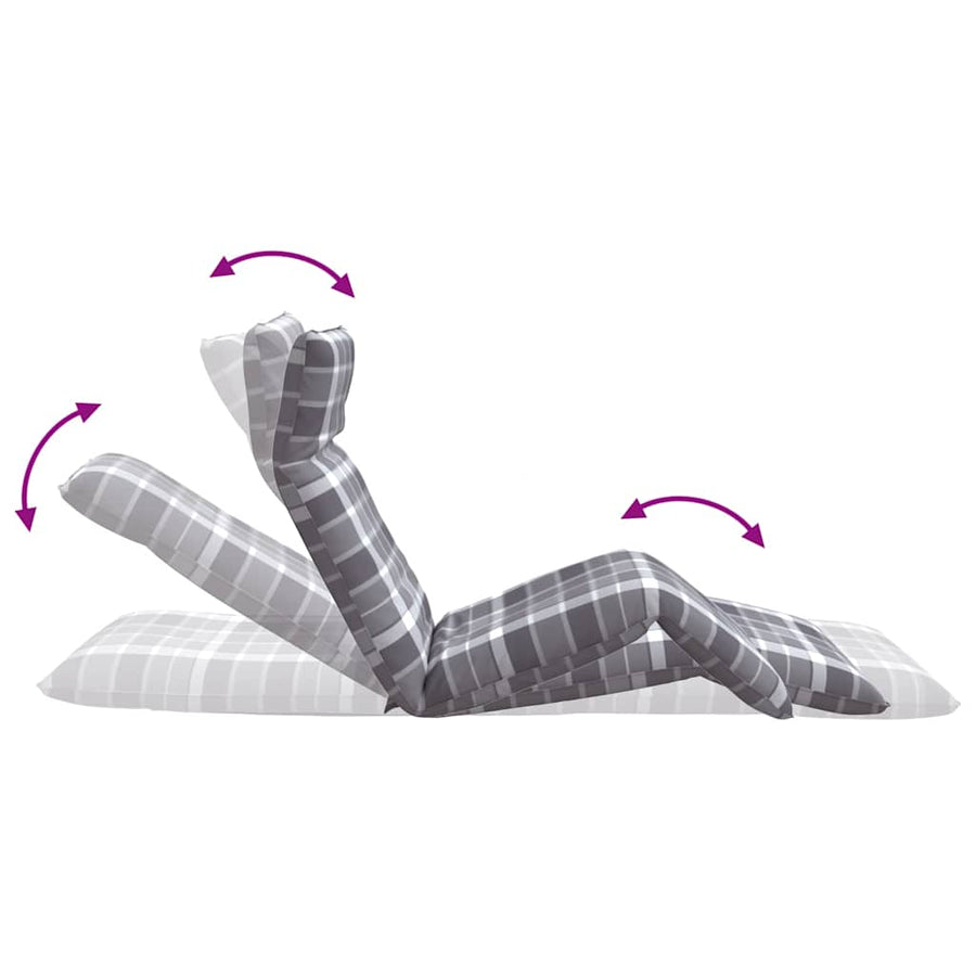Opvouwbare ligstoel Grijs Geruit Patroon 175x54x8,5 cm Oxford Stof