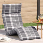 Ligstoel grijs geruit 175x54x8.5 cm Oxford stof