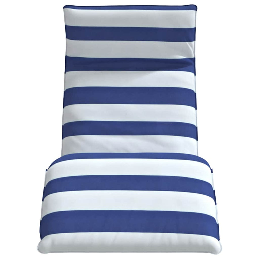 Opvouwbare ligstoel Blauw en Wit 175x54x8,5 cm Oxford Stof