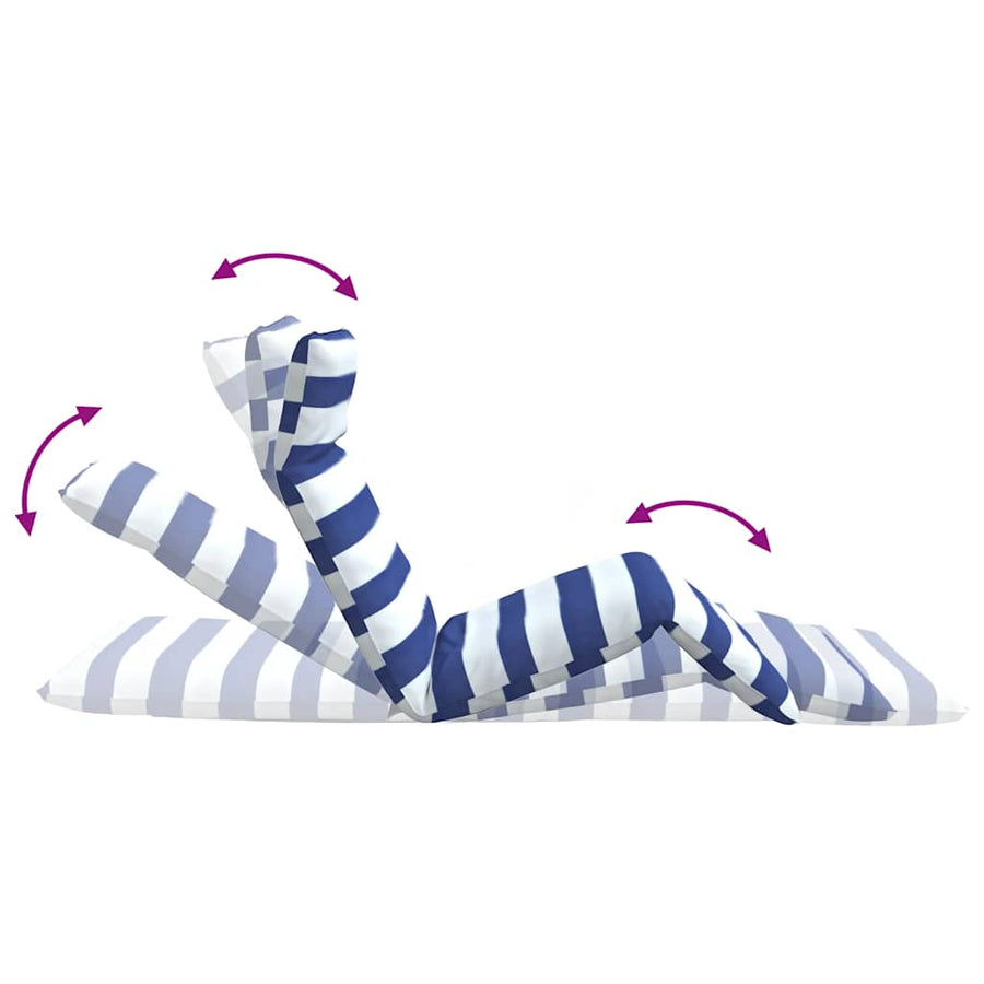 Opvouwbare ligstoel Blauw en Wit 175x54x8,5 cm Oxford Stof