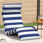 Ligstoel opvouwbaar blauw wit 175x54x8,5 cm