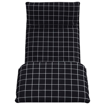 Opvouwbare ligstoel Zwart Geruit Patroon 175x54x8,5 cm Oxford Stof