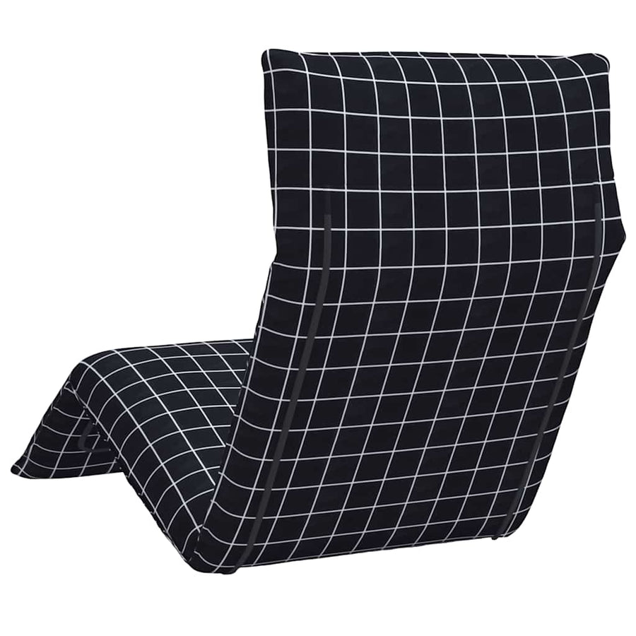 Opvouwbare ligstoel Zwart Geruit Patroon 175x54x8,5 cm Oxford Stof