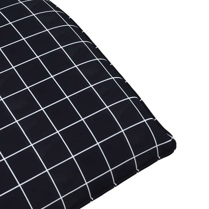 Opvouwbare ligstoel Zwart Geruit Patroon 175x54x8,5 cm Oxford Stof