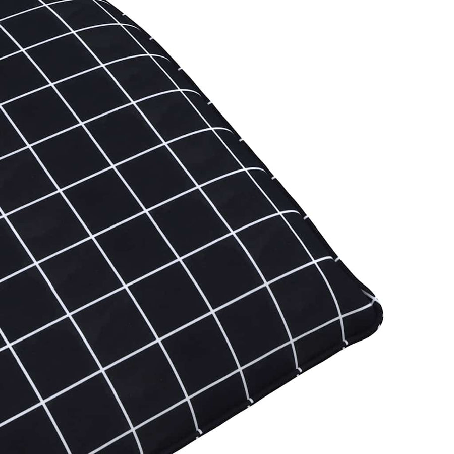 Opvouwbare ligstoel Zwart Geruit Patroon 175x54x8,5 cm Oxford Stof