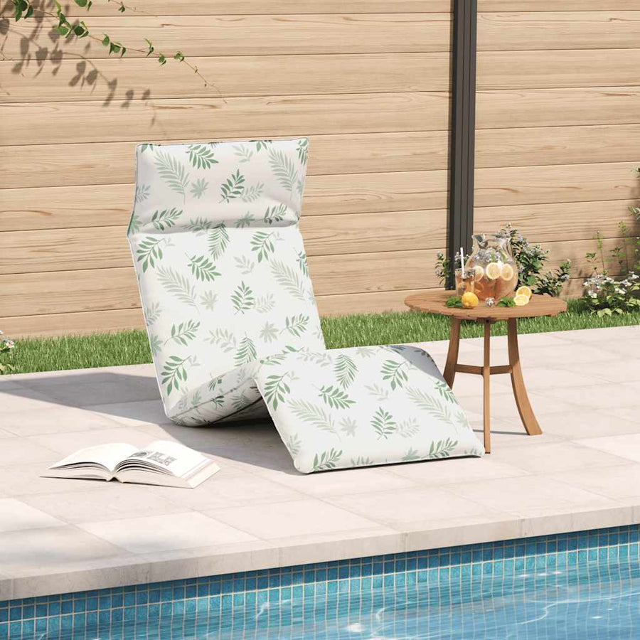 Opvouwbare ligstoel Bladpatroon 175x54x8,5 cm Oxford stof