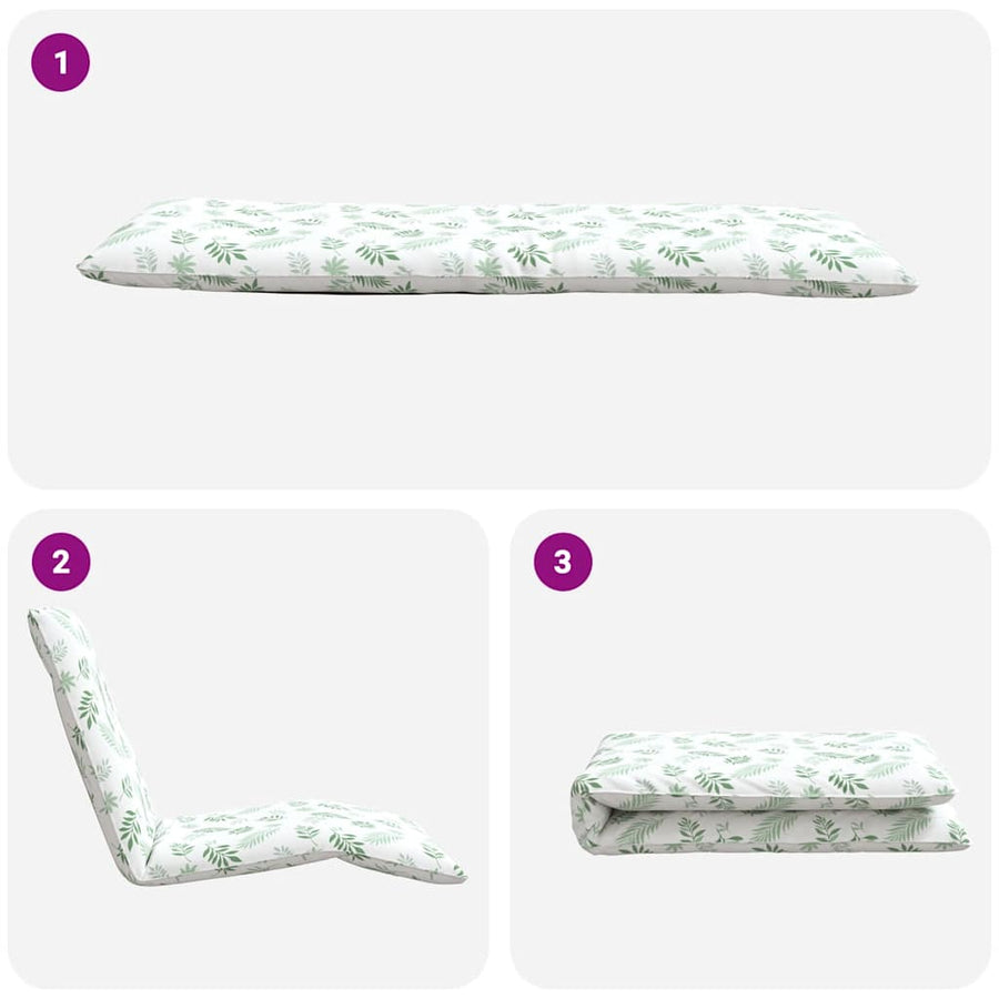 Opvouwbare ligstoel Bladpatroon 175x54x8,5 cm Oxford stof
