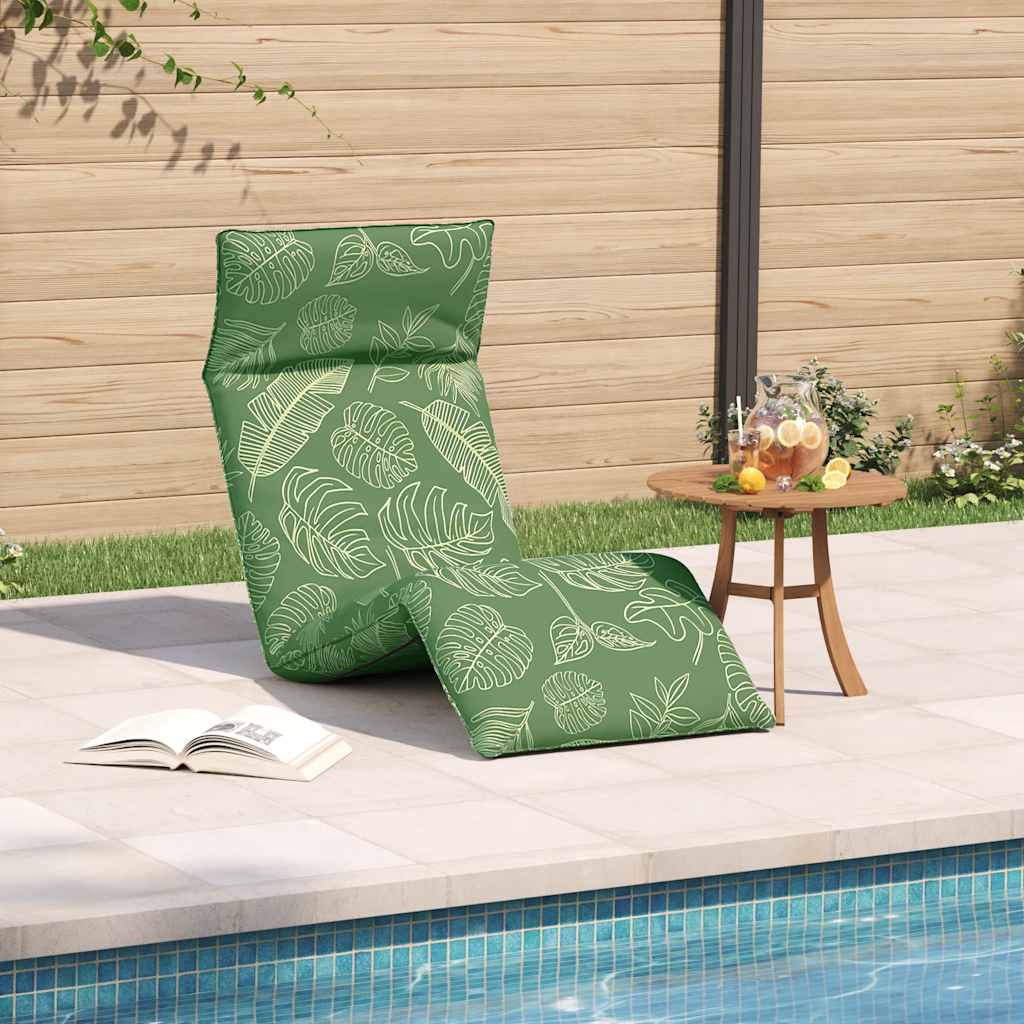 Opvouwbare ligstoel Bladpatroon 175x54x8,5 cm Oxford stof