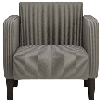 Fauteuil met armleuningen 54 cm corduroy stof lichtgrijs
