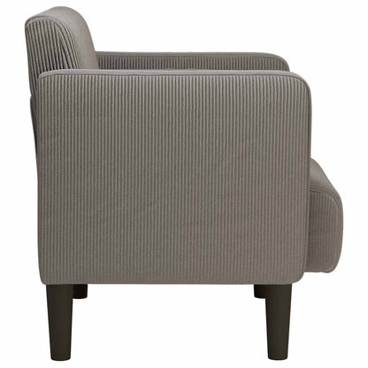 Fauteuil met armleuningen 54 cm corduroy stof lichtgrijs