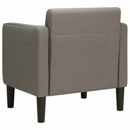 Fauteuil met armleuningen 54 cm corduroy stof lichtgrijs
