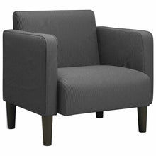 Fauteuil met armleuningen 54 cm corduroy stof donkergrijs