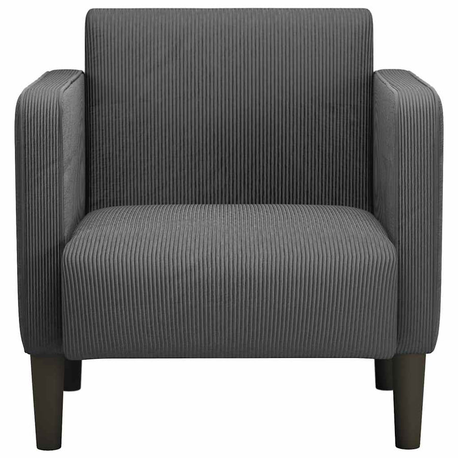 Fauteuil met armleuningen 54 cm corduroy stof donkergrijs