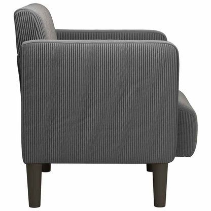 Fauteuil met armleuningen 54 cm corduroy stof donkergrijs