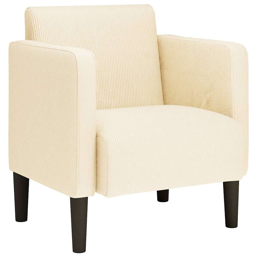 Fauteuil met armleuningen 54 cm corduroy stof crèmekleurig