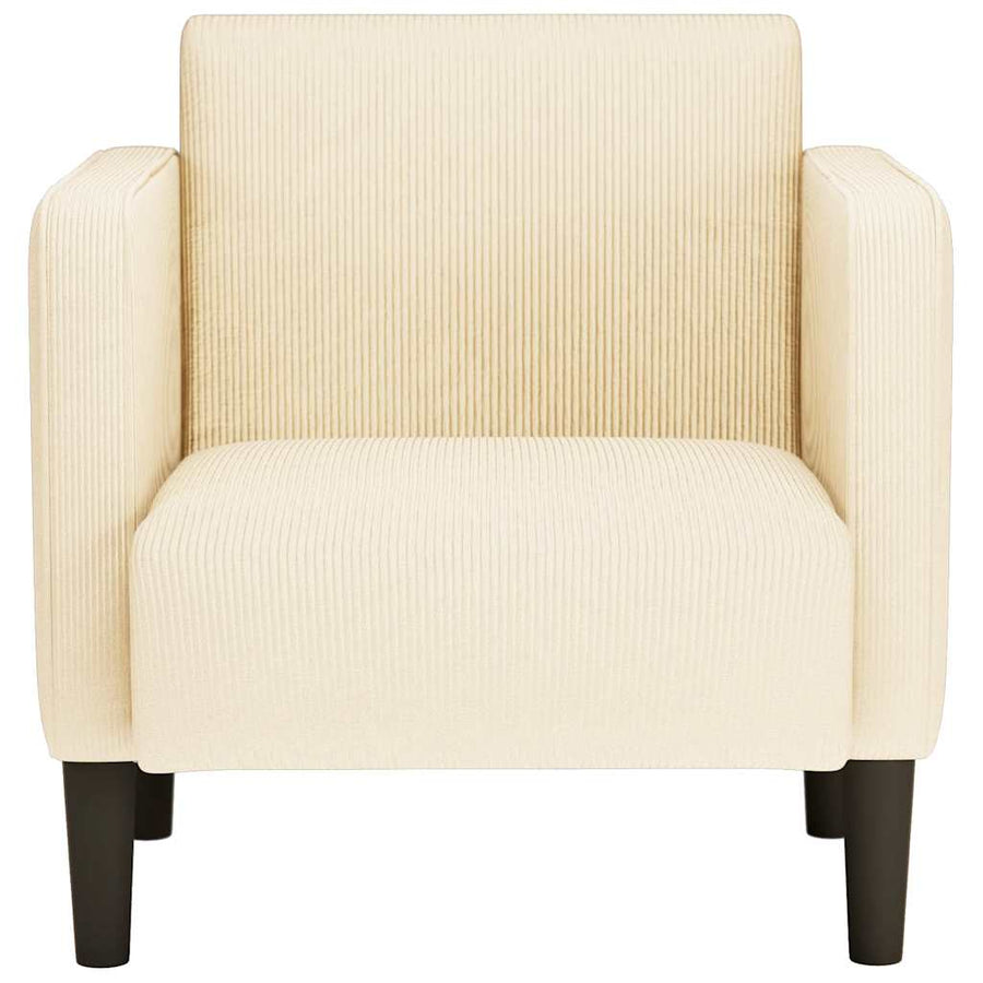Fauteuil met armleuningen 54 cm corduroy stof crèmekleurig